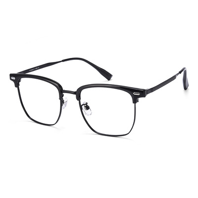 纯钛半框眼镜近视男款大脸