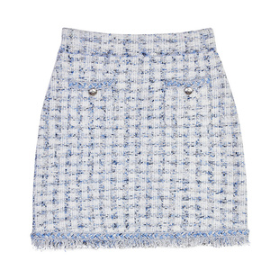 CRUSH Collection早春新款千鸟格半裙短款花呢气质包臀裙