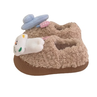 细细条 少女心ins蓝白小猫羊羔毛棉鞋女百搭冬季学生户外穿面包鞋