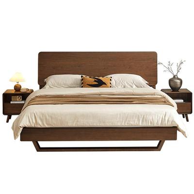 全友家居北美黑胡桃新中式实木床