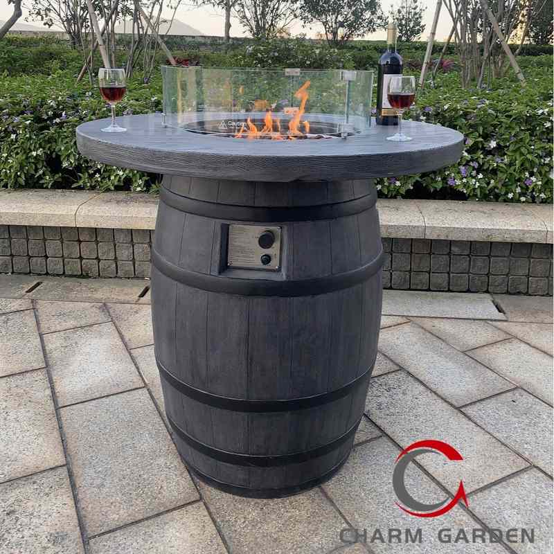 户外庭院暖炉家具方形咖啡桌欧美燃气火盆取暖器景观火炉真火壁炉