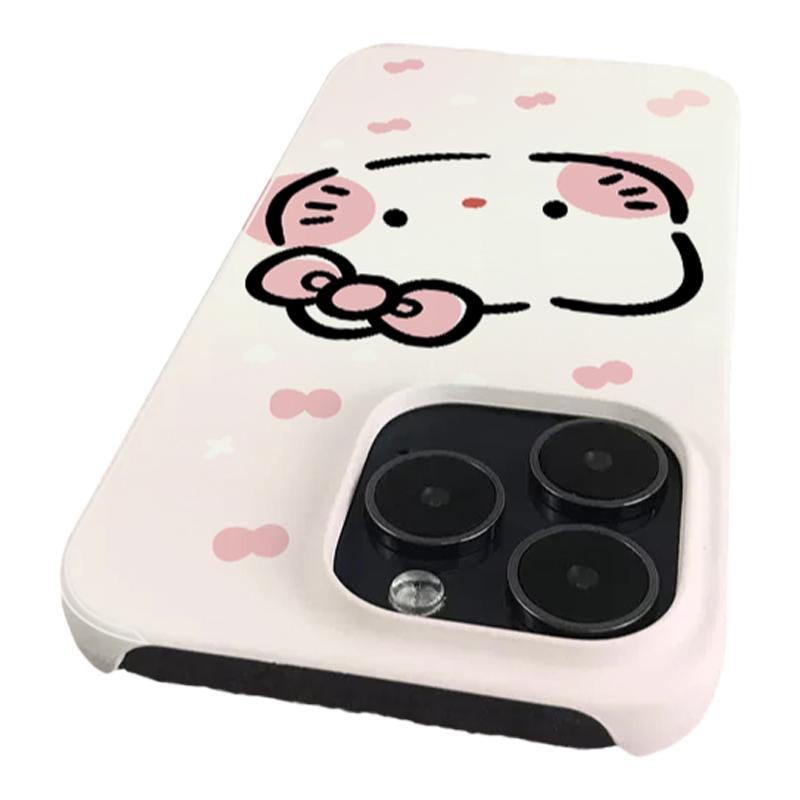 蝴蝶结KT猫适用苹果17promax手机壳11新款iphone16半包14plus菲林XR硬壳xs保护套7/8/se2大
