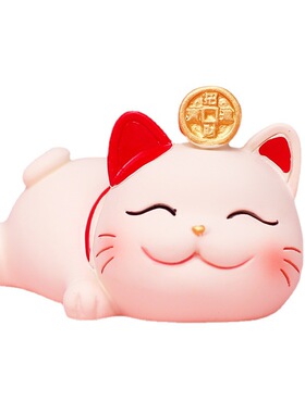 喜庆猫新春礼物四森客厅摆件节庆日新年工艺礼品创意玄关装饰品