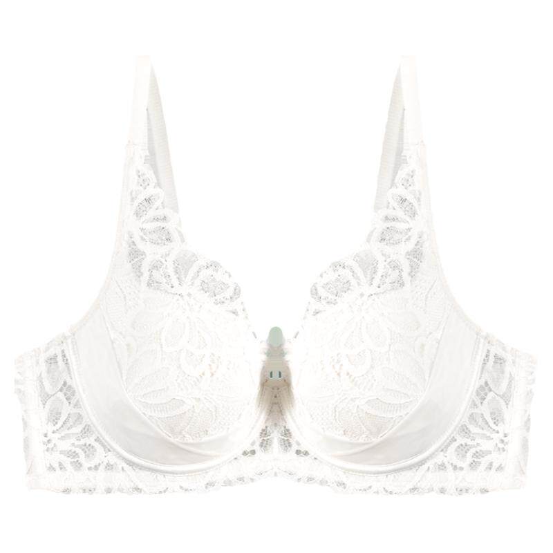歌力诺大胸显小收副乳蕾丝文胸