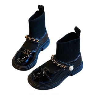 女童公主靴2025新款春秋儿童宝宝皮靴加绒冬季短靴洋气袜靴马丁靴