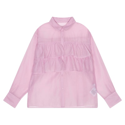 GLOBAL WORK 衬衫女2026夏季新款微透花边甜美日系外套638157