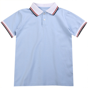 儿童校服小学生短袖polo夏装蓝色