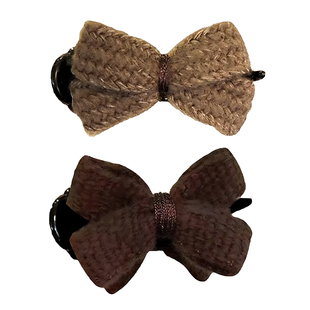 盘发器丸子头神器爪夹针织蝴蝶结抓夹女高级感秋冬发夹后脑勺发饰