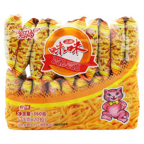 爱尚咪咪虾条蟹味粒18g独立大包网红爆款办公室零食休闲小吃食品