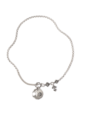 原创中世纪手工做旧纯银锁骨链