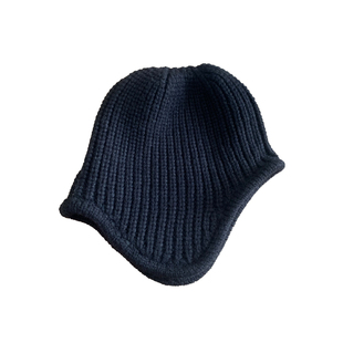 韩国东大门新款可爱小飞侠护耳翻边飞行员保暖针织毛线帽雷锋帽子