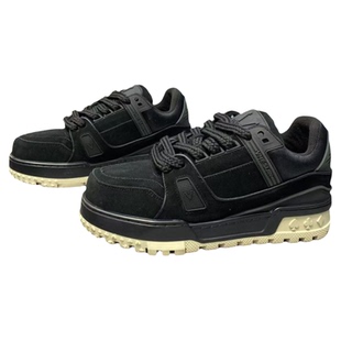 潮牌男鞋冬季百搭运动休闲阿甘板鞋男款高级感翻毛皮厚底老爹潮鞋