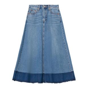 商场同款Levi's李维斯夏季女士法式休闲拼色牛仔半身长裙001XR