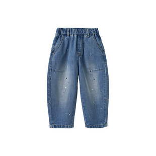 【软牛仔】博睿恩儿童牛仔裤子2026春夏新款男女宝宝潮流牛仔裤