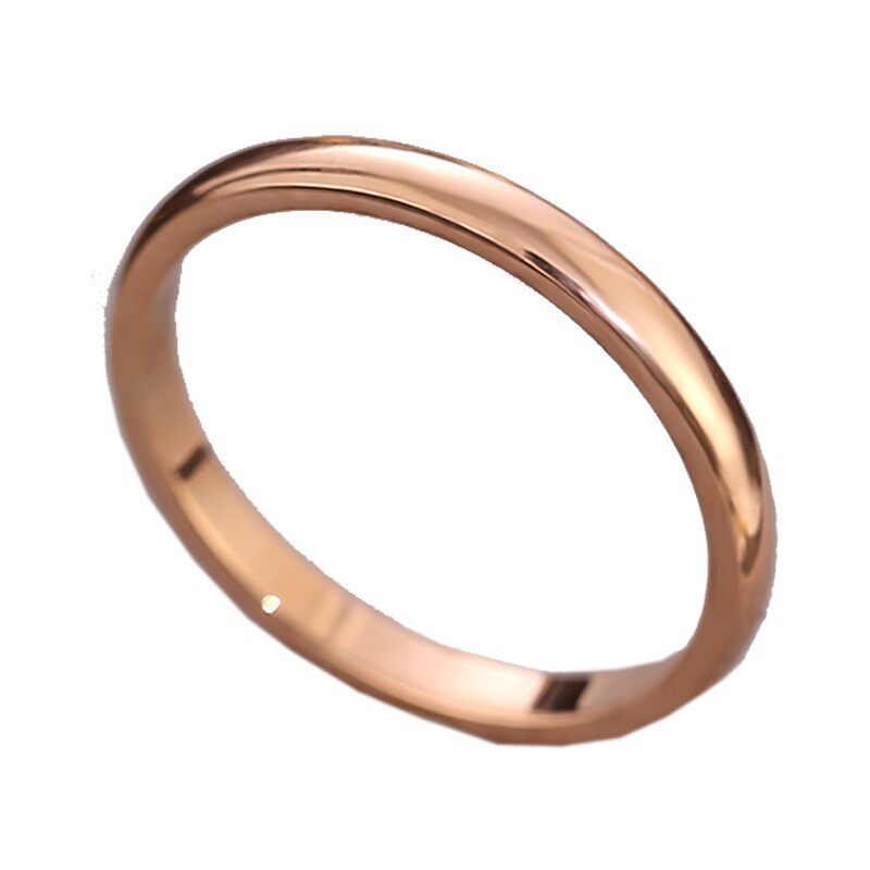 钛钢素圈光面钻石戒指ring女戒女
