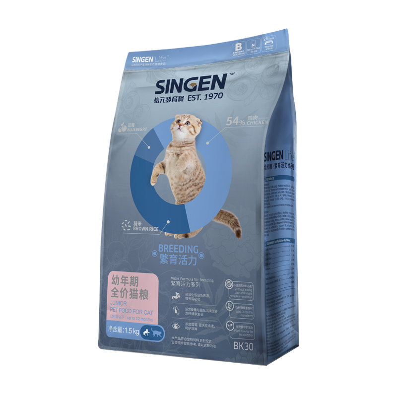 Singen信元发育宝猫粮B系列BK37通用型幼猫主粮活力繁育配方1.5kg