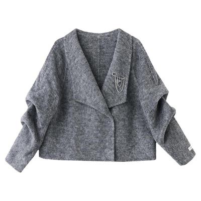 加厚秋冬气质短款羊毛呢外套高端