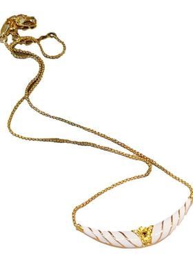 中古风vintag18K金黑白滴油耳环套装高质量复古耳钉时尚简约耳饰