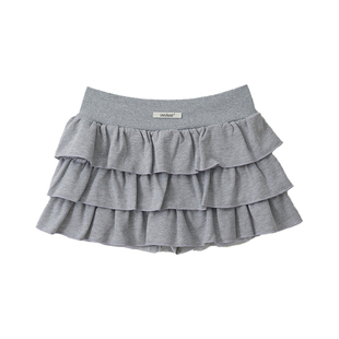 ROLAROLA2025年秋季新品可爱蛋糕裙安全裤三层褶皱迷你半身裙