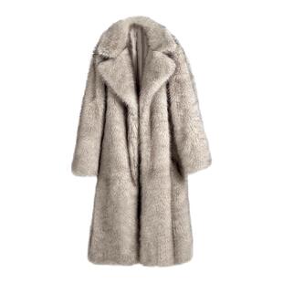 BadGirlsClub斯拉夫血统辣妹仿皮草外套毛毛绒西服领大衣保暖时尚