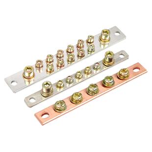 加厚紫铜零地排零线端子接地线铜条配电箱柜接线端子多孔机柜排