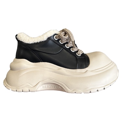 大头老爹鞋加绒配阔腿裤厚底