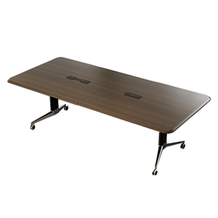 可移动折叠会议桌长条桌培训桌伸缩拼接办公桌子带轮子超大可拆卸