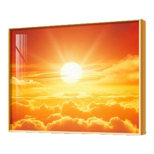 日出东方餐厅装饰画客厅玄关挂画卫生间太阳画床头壁画旭日东升图