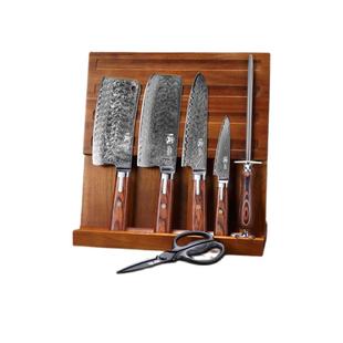 【自营】三本盛日本粉末钢菜刀套装厨房全套刀具组合大马士革钢刀