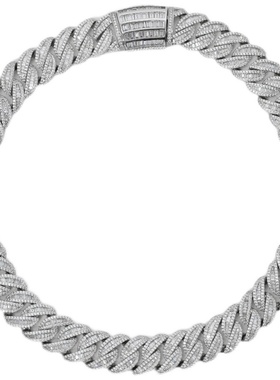 小众高质量满钻项链男镀金锆石