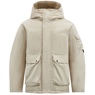 CAT卡特25秋冬新品男士经典户外保暖中长款防泼溅工装口袋羽绒服