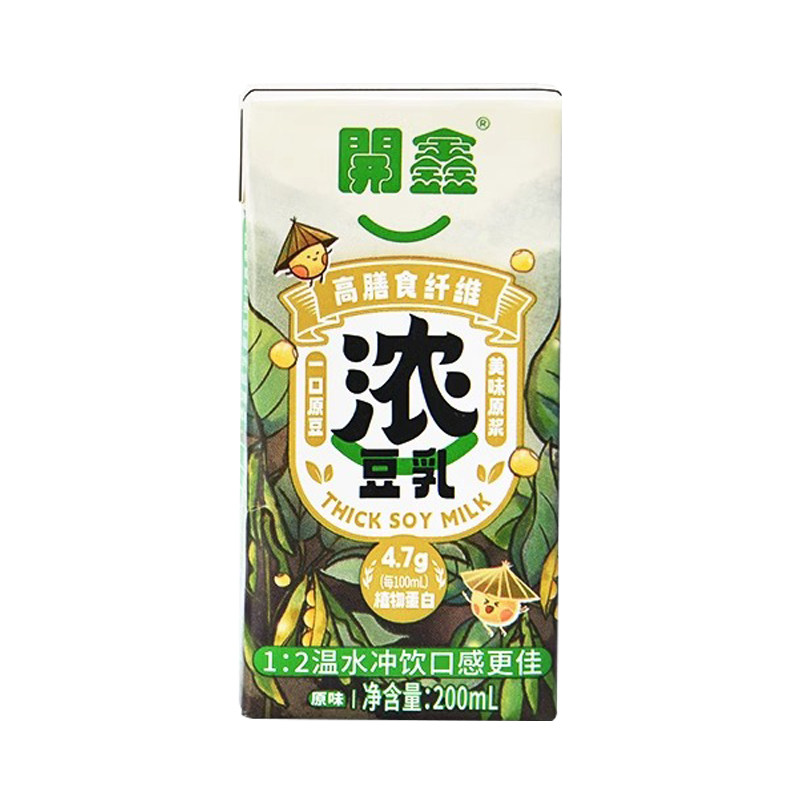 开鑫豆奶全豆豆乳原味代餐无添加蔗糖加糖特浓豆乳豆浆早餐植物奶