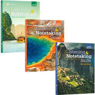 Listening & Notetaking Skills1/2/3级别第四版英文原版进口 国家地理 少年英语听力笔记技能技巧专项强化训练寒暑假短期学习教材