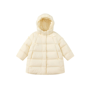 笛莎童装女童羽绒服冬季儿童女孩宝宝中长款连帽外套保暖上衣公主