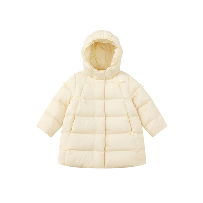 笛莎童装女童羽绒服冬季儿童女孩宝宝中长款连帽外套保暖上衣公主