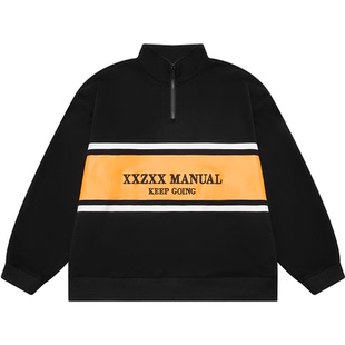 XXZXX卫衣男女薄绒半拉链立领潮牌童装亲子装2025年冬季新款 2313