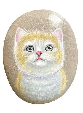 石头摆件中式书房手绘