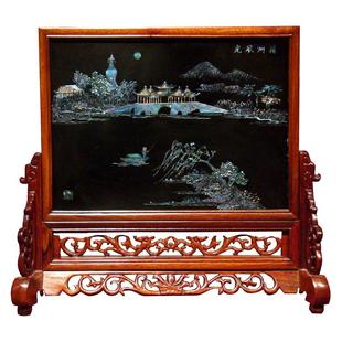 非遗点螺漆器扬州漆器摆件桌面屏风台屏出国外事商务礼品支持定制