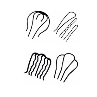 金属盘发神器六齿梳丸子头盘发器簪子合金发插发发卡懒人盘发头