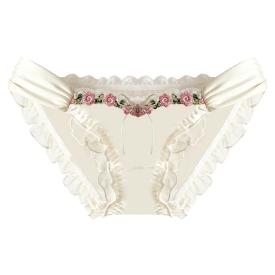 甜欲仙气千金感刺绣花朵点缀内裤