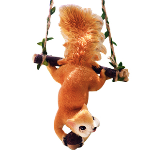 创意可爱松鼠摆件庭院户外动物壁挂花园阳台幼儿园树上装饰挂件