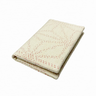 极简风蚕丝布艺卡包名片夹 自然麻色日本手织布配旗袍汉服 妍制