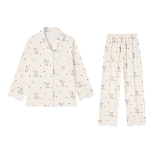 檐花海岛绒睡衣女款秋冬薄绒加绒加厚牛奶绒冬季家居服冬天法兰绒