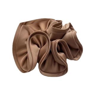 韩版高级感缎面大肠圈发圈头花温柔气质黑色布艺粗皮筋头绳扎马尾