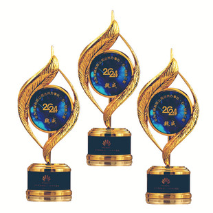 水晶奖杯奖牌创意定制公司员工年终年会颁奖活动周年纪念高档礼品