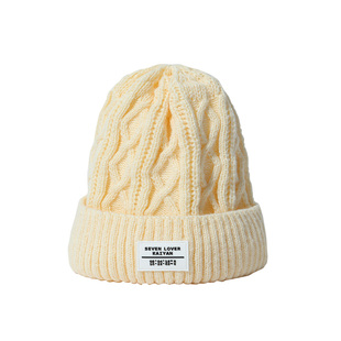 加绒针织帽子女冬天加厚保暖骑车防寒护耳帽韩版字母百搭毛线帽男