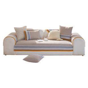 四季通用棉麻沙发垫简约现代防滑沙发巾靠背套罩盖布加厚垫子新品