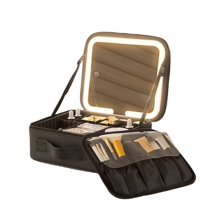 带灯带镜子化妆包2026新款便携式大容量手提美妆收纳包护肤品收纳