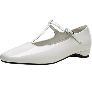 百思图2025秋季新款时尚法式T字玛丽珍鞋通勤浅口女单鞋F3133CQ5