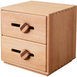 玩梦超人 方盒子床头柜 全实木榉木床边柜无漆环保简约收纳储物柜